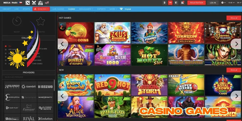 Megapari  Casino Games 